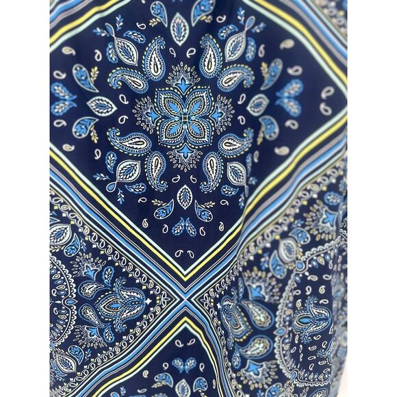 Lands' End Size 22W Paisley Floral Blue Underwire Padded Tankini Swim Top Modest - Picture 3 of 9